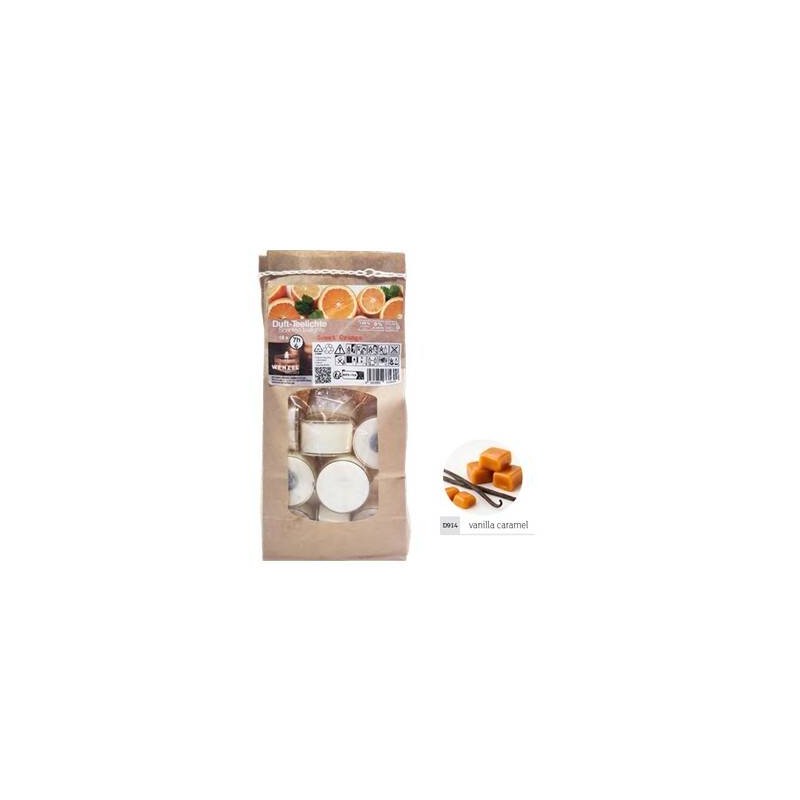CANDELA TEALIGHT 7H PROFUMO VANIGLIA&CARAMELLO 18pz