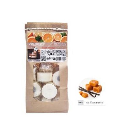 CANDELA TEALIGHT 7H PROFUMO VANIGLIA&CARAMELLO 18pz