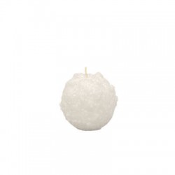 CANDELA A FORMA DI PALLA EFFETTO NEVE ø8cm 1pz