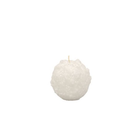 CANDELA A FORMA DI PALLA EFFETTO NEVE ø8cm 1pz