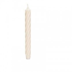 CANDELA CONICA RUSTIC TWIST H.25cm ø2,8cm BIANCO SPORCO 4pz