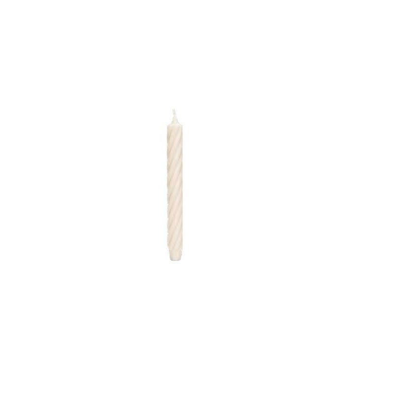 CANDELA CONICA RUSTIC TWIST H.25cm ø2,8cm BIANCO SPORCO 4pz
