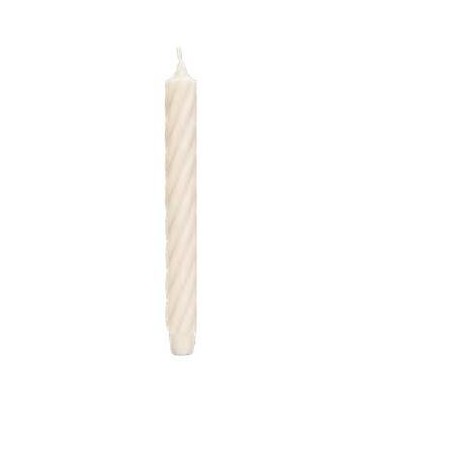 CANDELA CONICA RUSTIC TWIST H.25cm ø2,8cm BIANCO SPORCO 4pz
