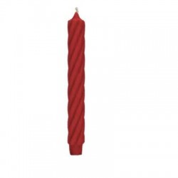 CANDELA CONICA RUSTIC TWIST H.25cm ø2,8cm ROSSO RUBINO 4pz