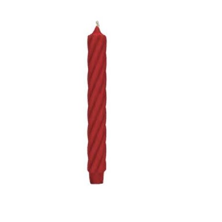 CANDELA CONICA RUSTIC TWIST H.25cm ø2,8cm ROSSO RUBINO 4pz