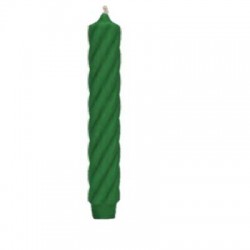 CANDELA CONICA RUSTIC TWIST H.25cm ø2,8cm VERDE CACCIATORE 4pz
