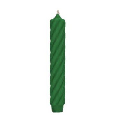 CANDELA CONICA RUSTIC TWIST H.25cm ø2,8cm VERDE CACCIATORE 4pz