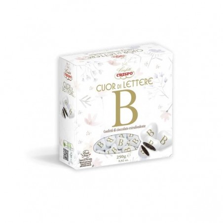 CONFETTI CUOR DI LETTERE B CIOCCOLATO FONDENTE 250gr