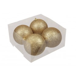 SFERE SPARKLING DARK GOLD Ø10cm 4pz