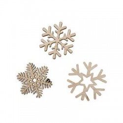 FIOCCHI DI NEVE IN LEGNO NATURAL 4cm ASS.TI 72pz