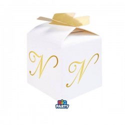 SCATOLINA CUBETTO PORTACONFETTI 5x7x5cm LETTERA N 10pz