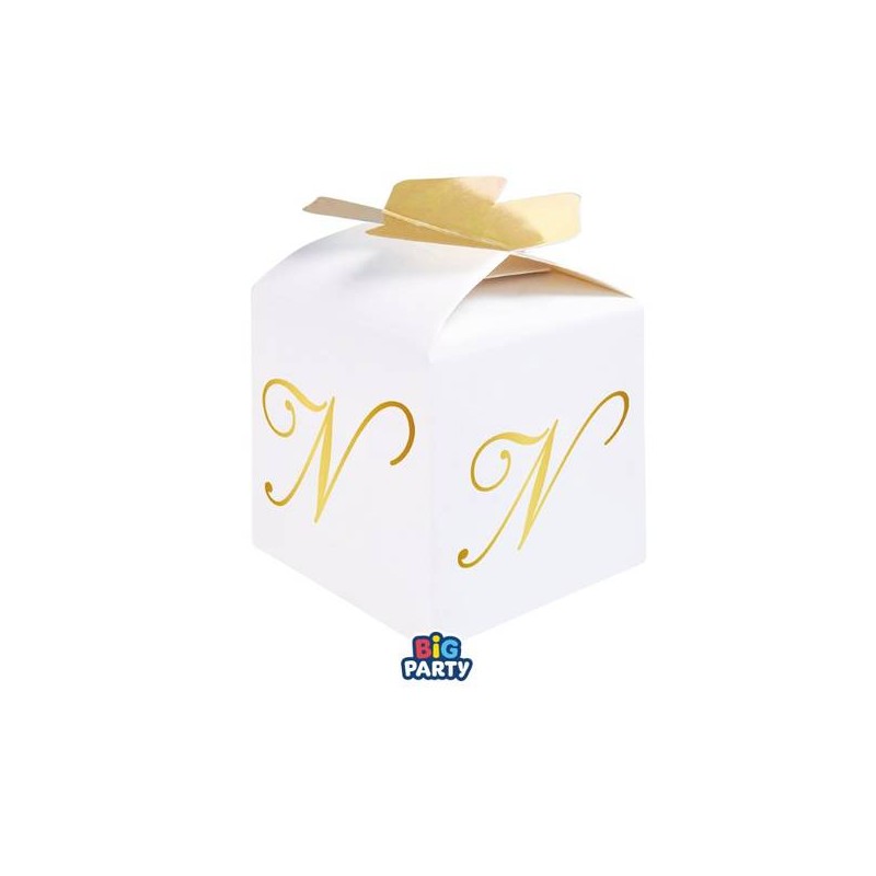 SCATOLINA CUBETTO PORTACONFETTI 5x7x5cm LETTERA N 10pz