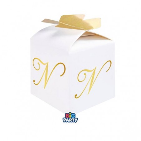 SCATOLINA CUBETTO PORTACONFETTI 5x7x5cm LETTERA N 10pz