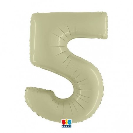 PALLONE NUMERO 5 MYLAR 102cm 40 VERDE OLIVA