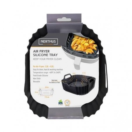 VASCHETTA SILICONE FORATA PER FRIGGITRICE AD ARIA 17,5x6cm