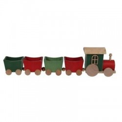 TRENINO IN LEGNO 35x5,5x9cm ROSSO/VERDE