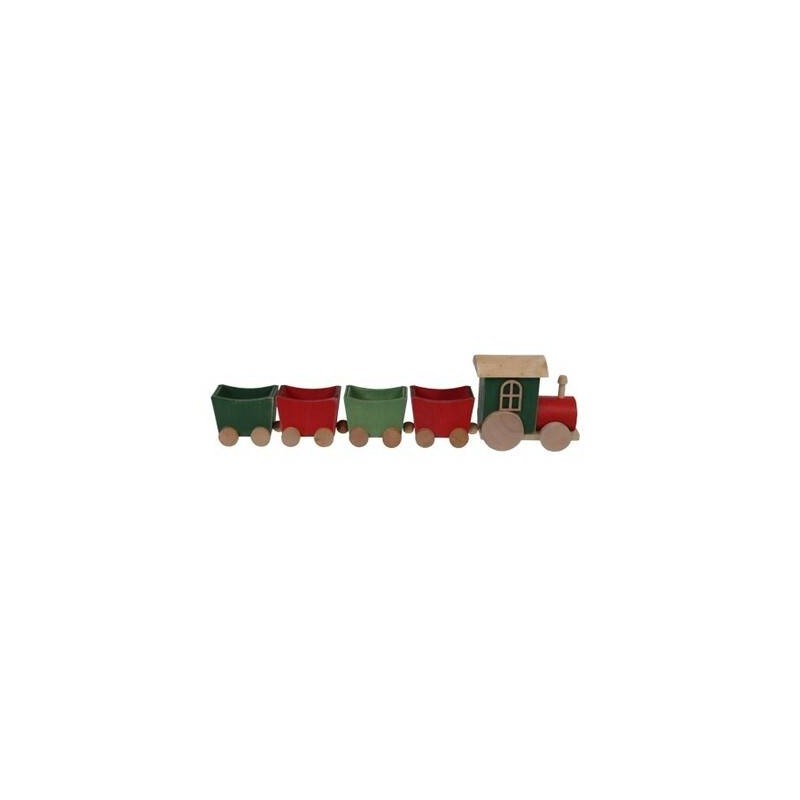 TRENINO IN LEGNO 35x5,5x9cm ROSSO/VERDE