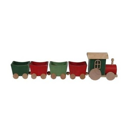 TRENINO IN LEGNO 35x5,5x9cm ROSSO/VERDE