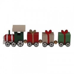 TRENINO IN LEGNO 18x2,5x5cm ROSSO/VERDE