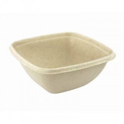 INSALATIERA POLPA QUADRATA 375ml 13,2x13,2x4,5 BIO COMPOSTABILE 50pz
