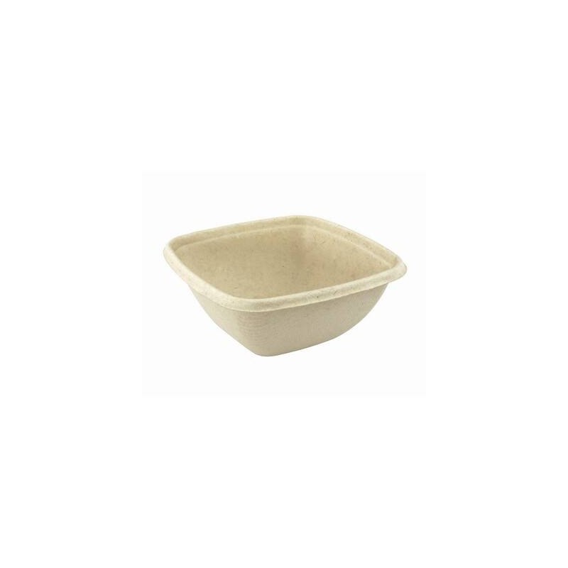 INSALATIERA POLPA QUADRATA 375ml 13,2x13,2x4,5 BIO COMPOSTABILE 50pz