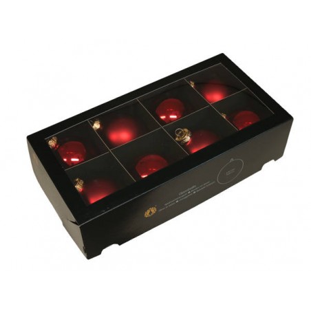 PALLINE VETRO ø80mm RED COMBI 8pz