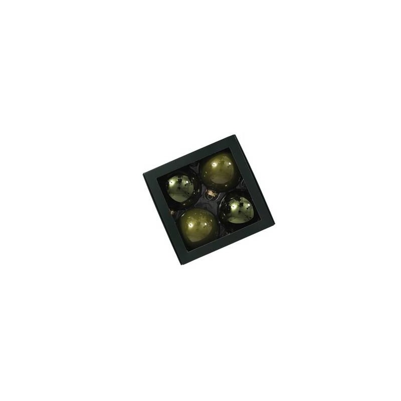 PALLINE VETRO ø100mm PINE OPAL 4pz