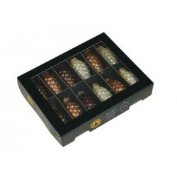 PALLINE VETRO PIGNE OPAL NATURAL Ø60mm 12pz