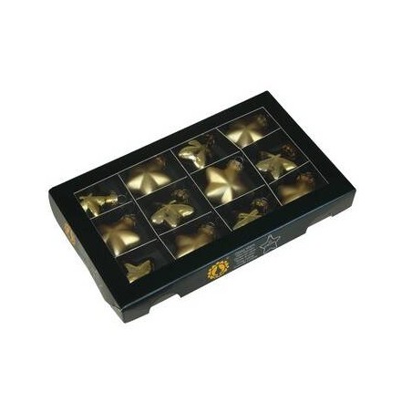 PALLINE STELLA VETRO BRIGHT GOLD COMBI Ø100mm 4pz