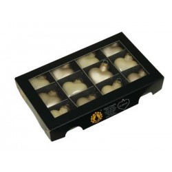PALLINE CUORE VETRO CHAMPAGNE COMBI Ø40mm 12pz