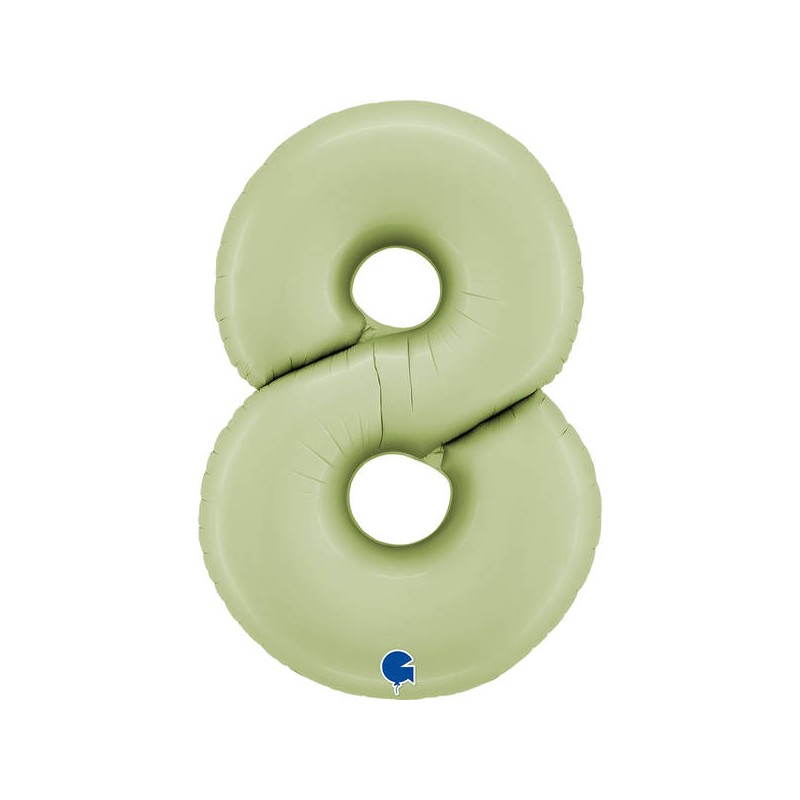 PALLONE NUMERO 8 MYLAR 102cm 40 VERDE OLIVA
