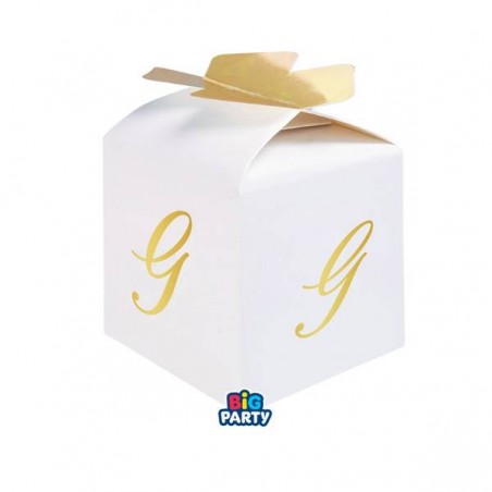 SCATOLINA CUBETTO PORTACONFETTI 5x7x5cm LETTERA G 10pz