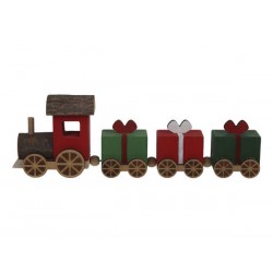 TRENINO IN LEGNO 27x8,5cm ROSSO/VERDE