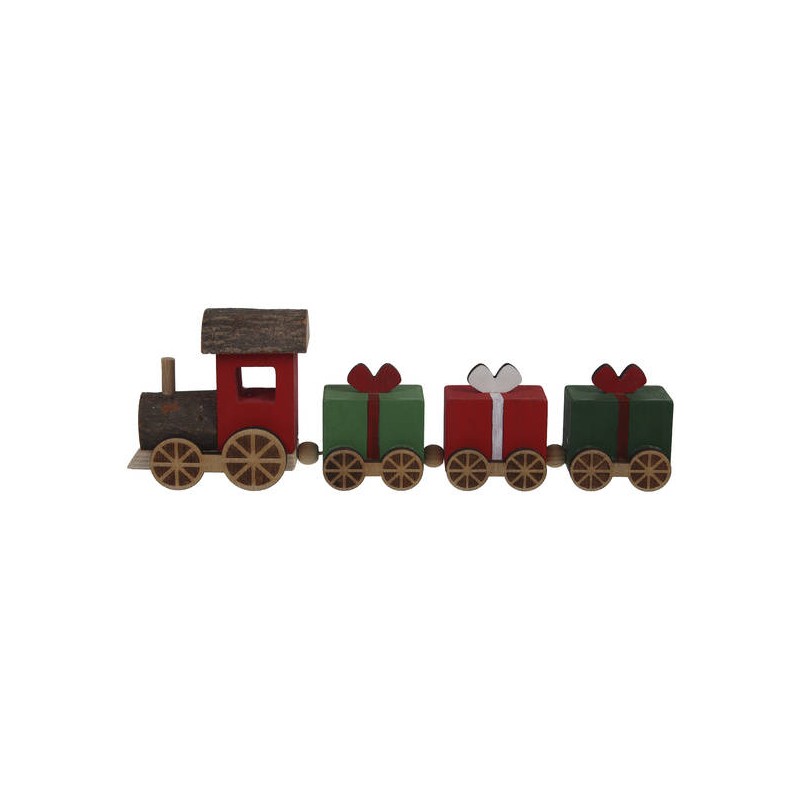 TRENINO IN LEGNO 27x8,5cm ROSSO/VERDE
