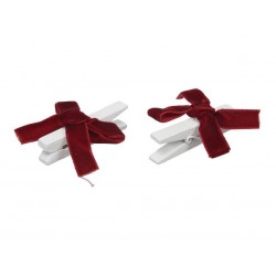 MOLLETTINE CLIP 5cm C/FIOCCO ROSSO 6pz