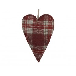 CUORE IN TESSUTO TARTAN 8,5x12cm DA APPENDERE 4pz