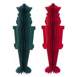 DECORAZIONE IN CARTA SCHIACCIANOCI 40cm ROSSO/VERDE 1pz