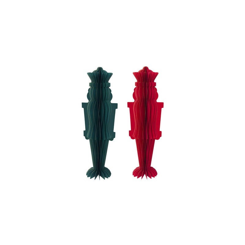 DECORAZIONE IN CARTA SCHIACCIANOCI 40cm ROSSO/VERDE 1pz