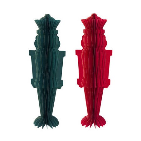 DECORAZIONE IN CARTA SCHIACCIANOCI 40cm ROSSO/VERDE 1pz