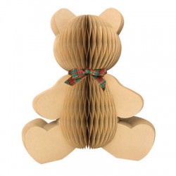 DECORAZIONE IN CARTA ORSETTO 40cm C/FIOCCO TARTAN