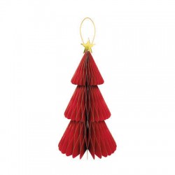 DECORAZIONE IN CARTA ALBERO C/STELLA 40cm ROSSO