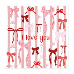 TOVAGLIOLI 33x33 I LOVE YOU BOW 16pz