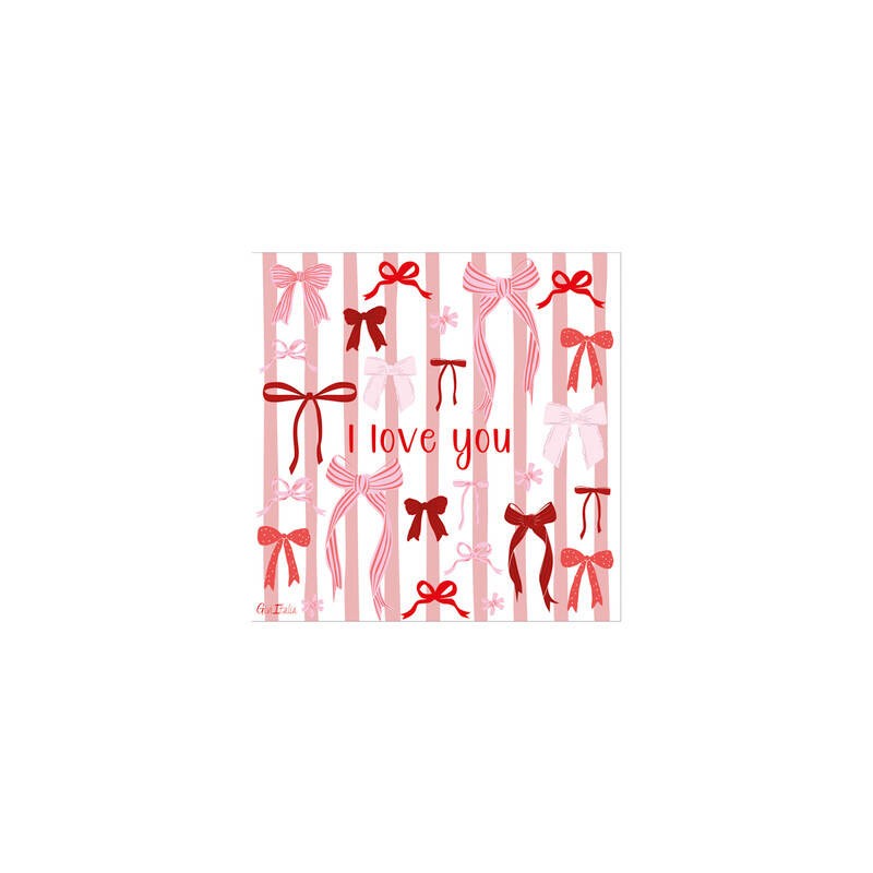 TOVAGLIOLI 33x33 I LOVE YOU BOW 16pz