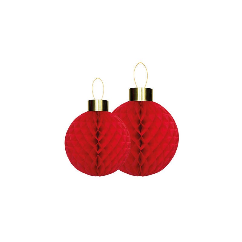 DECORAZIONI IN CARTA PALLA NIDO D'APE 30/40cm ROSSO 2pz