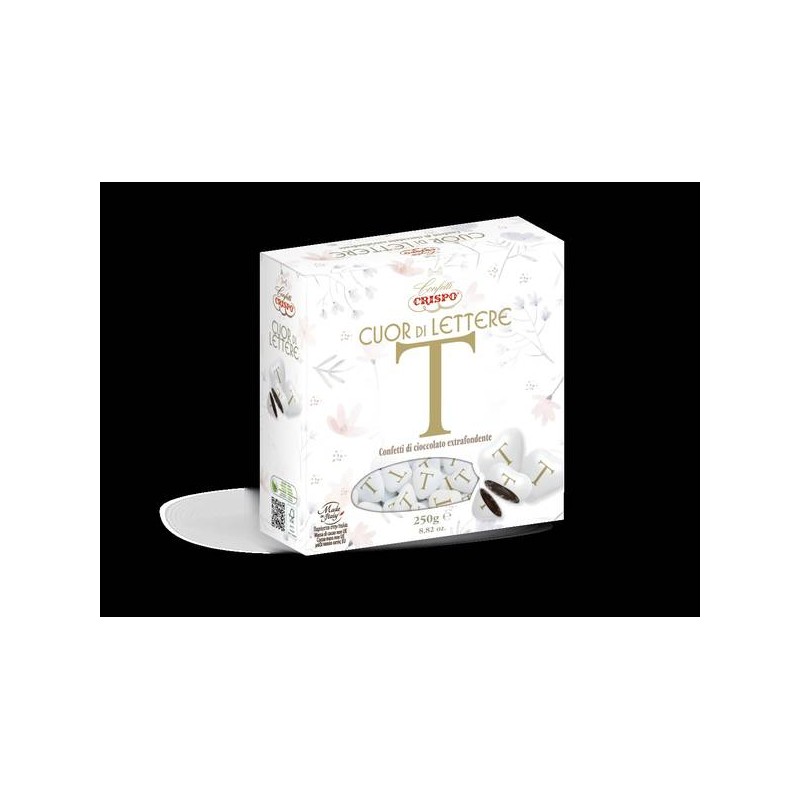 CONFETTI CUOR DI LETTERE T CIOCCOLATO FONDENTE 250gr