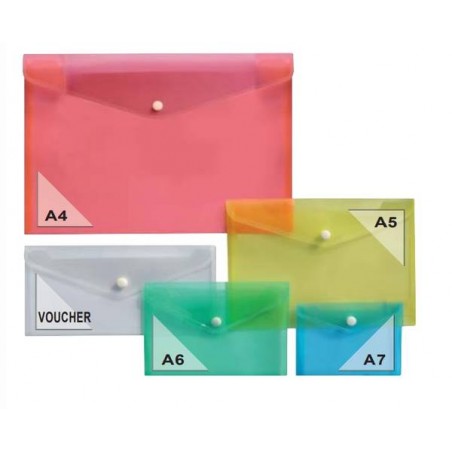 BUSTE C/BOTTONE PPL A4 33x23,8cm 12pz TRASPCOLOR ARDA