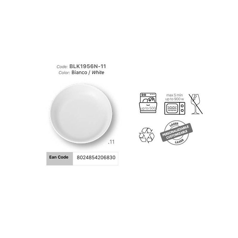 PIATTO PP MINERAL BIANCO ø27,4cm TABLETECH 1pz