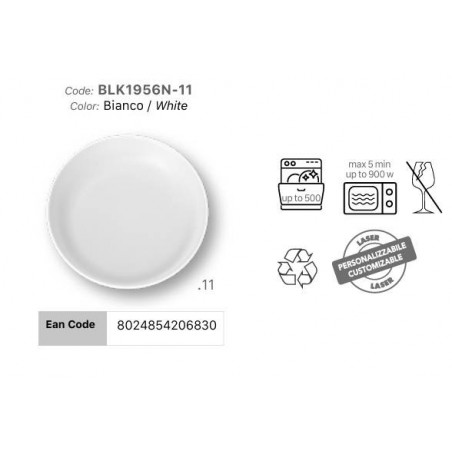 PIATTO PP MINERAL BIANCO ø27,4cm TABLETECH 1pz