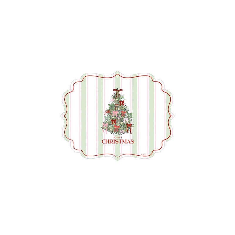 TOVAGLIETTA IN CARTA 43x33cm CHRISTMAS BOW TREES 4pz