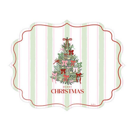 TOVAGLIETTA IN CARTA 43x33cm CHRISTMAS BOW TREES 4pz